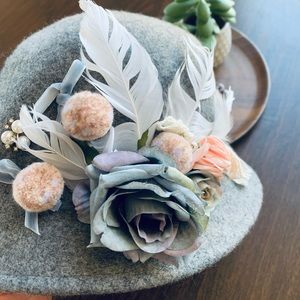 New without tag Gray wool designer hat  👒